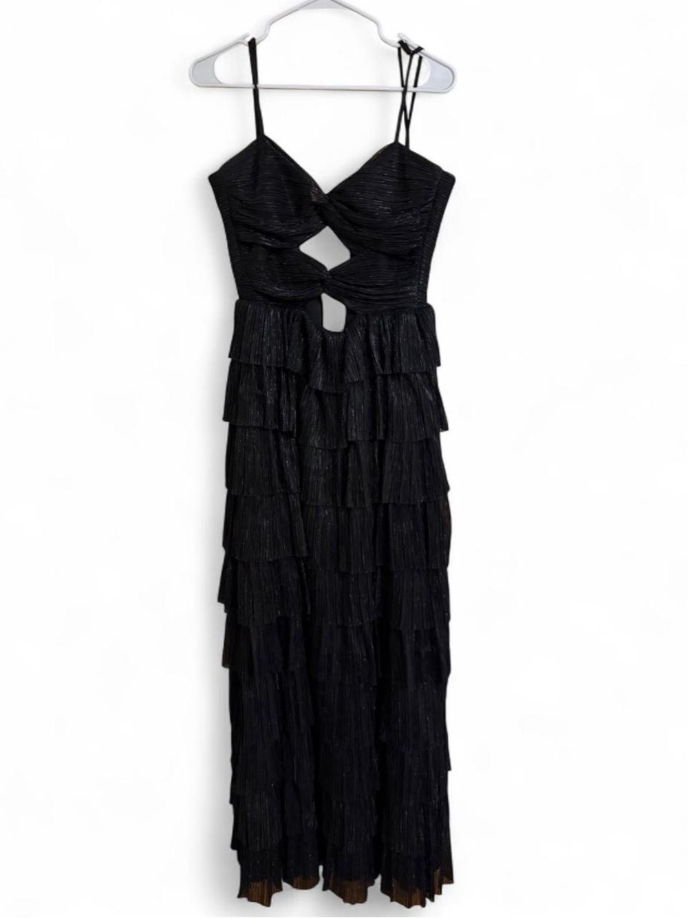 Gianni Bini Black Tiered Cutout Maxi Dress